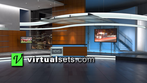 News Feed Center Wide Shot - New Virtual Set Design